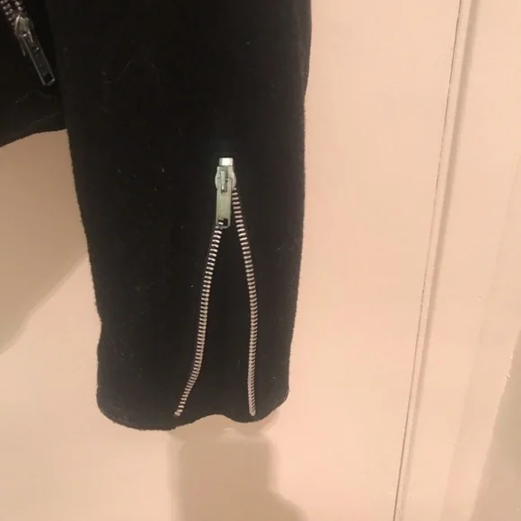 BlACK WOOL MOTORCYCLE JACKET: STEPHEN SPROUSE MUSEUM PIECE SIZE M - Picture 7 of 14